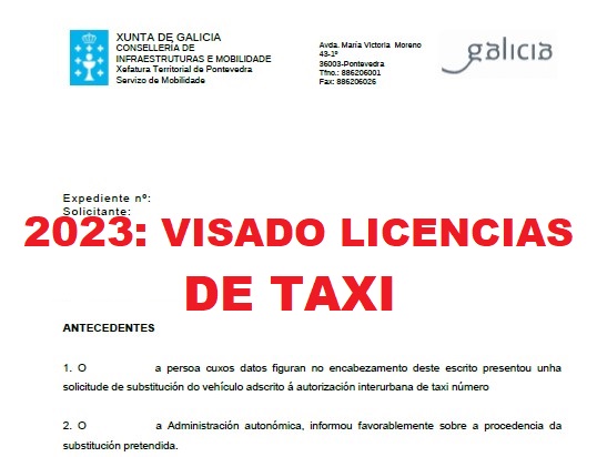 Visado Licencias de Taxi 2023
